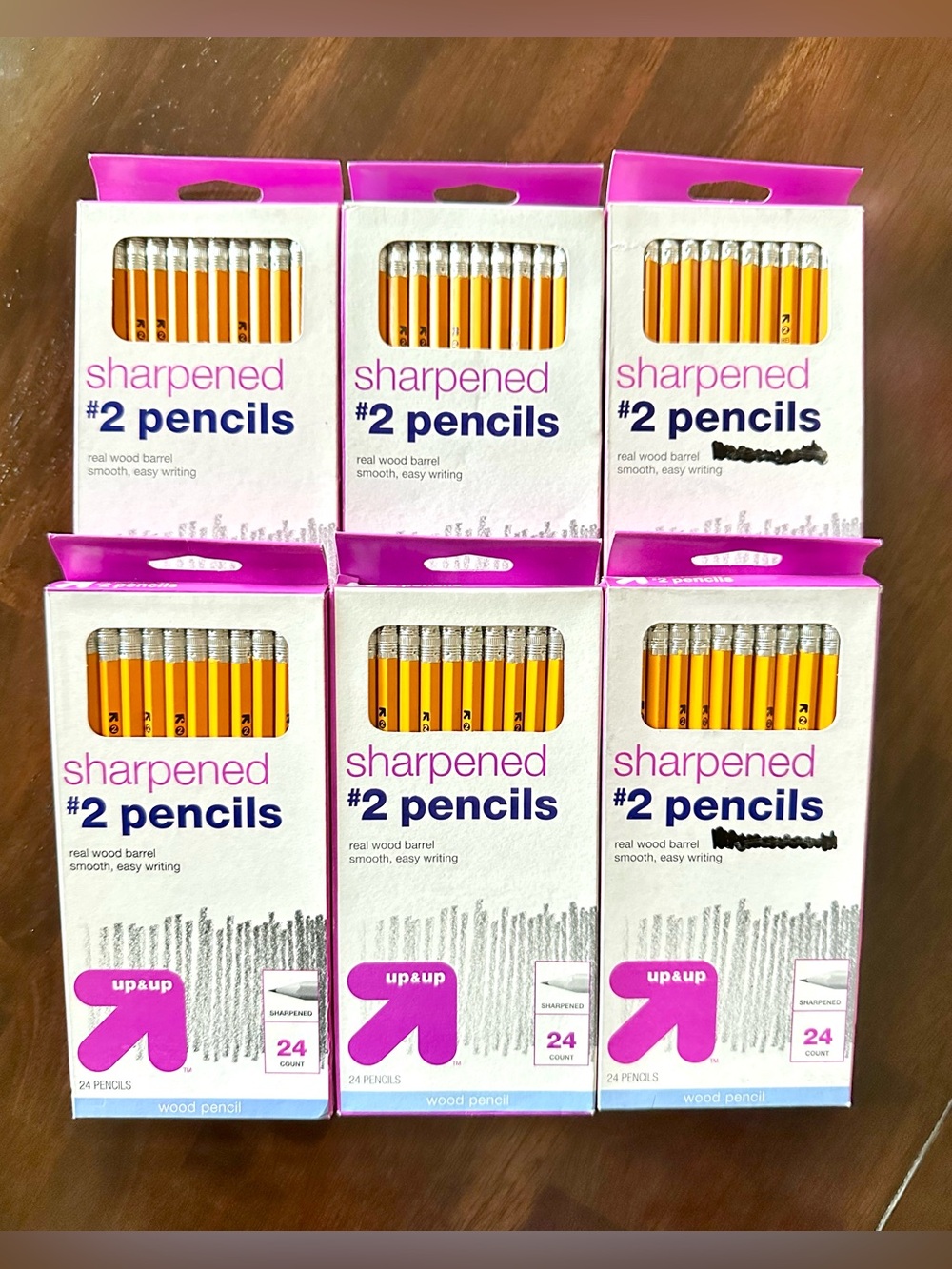 Up & Up Yellow Sharpened #2 Pencils (24 Count) - Pack of 6
